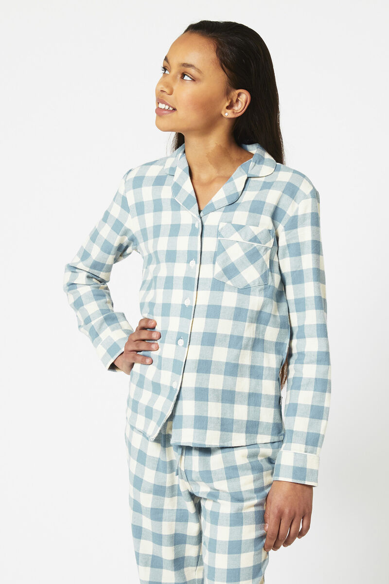 Meisjes Pyjama Flanel shirt Labello Blue/white