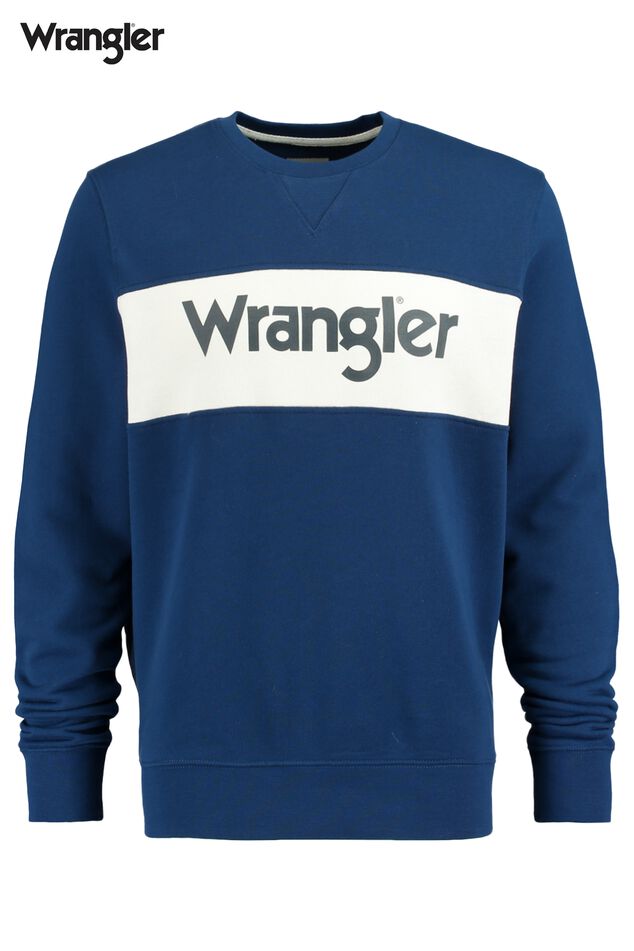 Heren Sweater Wrangler Logo Navy | America Today