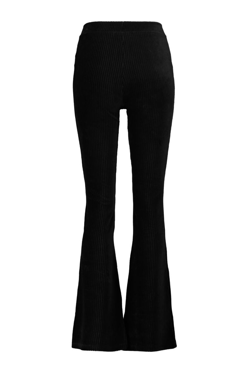 Dames Velvet flared pants stretch lengtemaat 30 Black