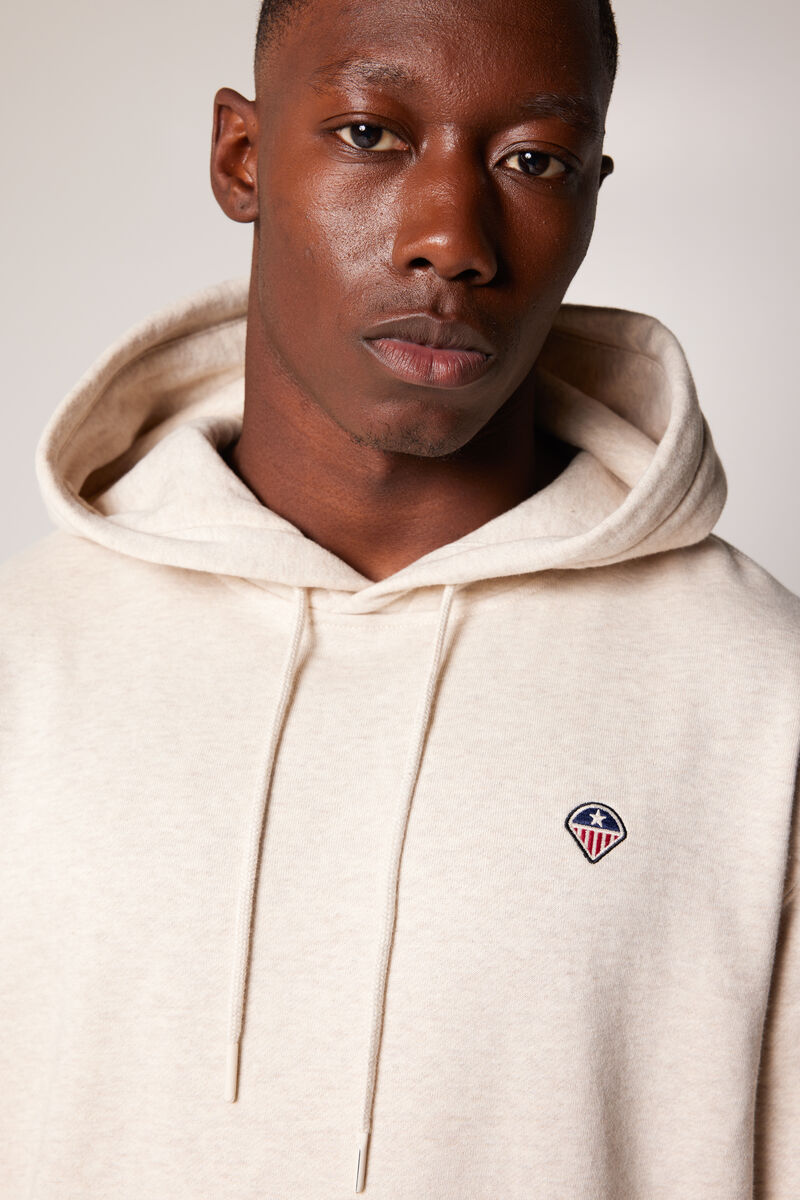 Hommes Sweat a capuche Silas Hood Beige | America Today