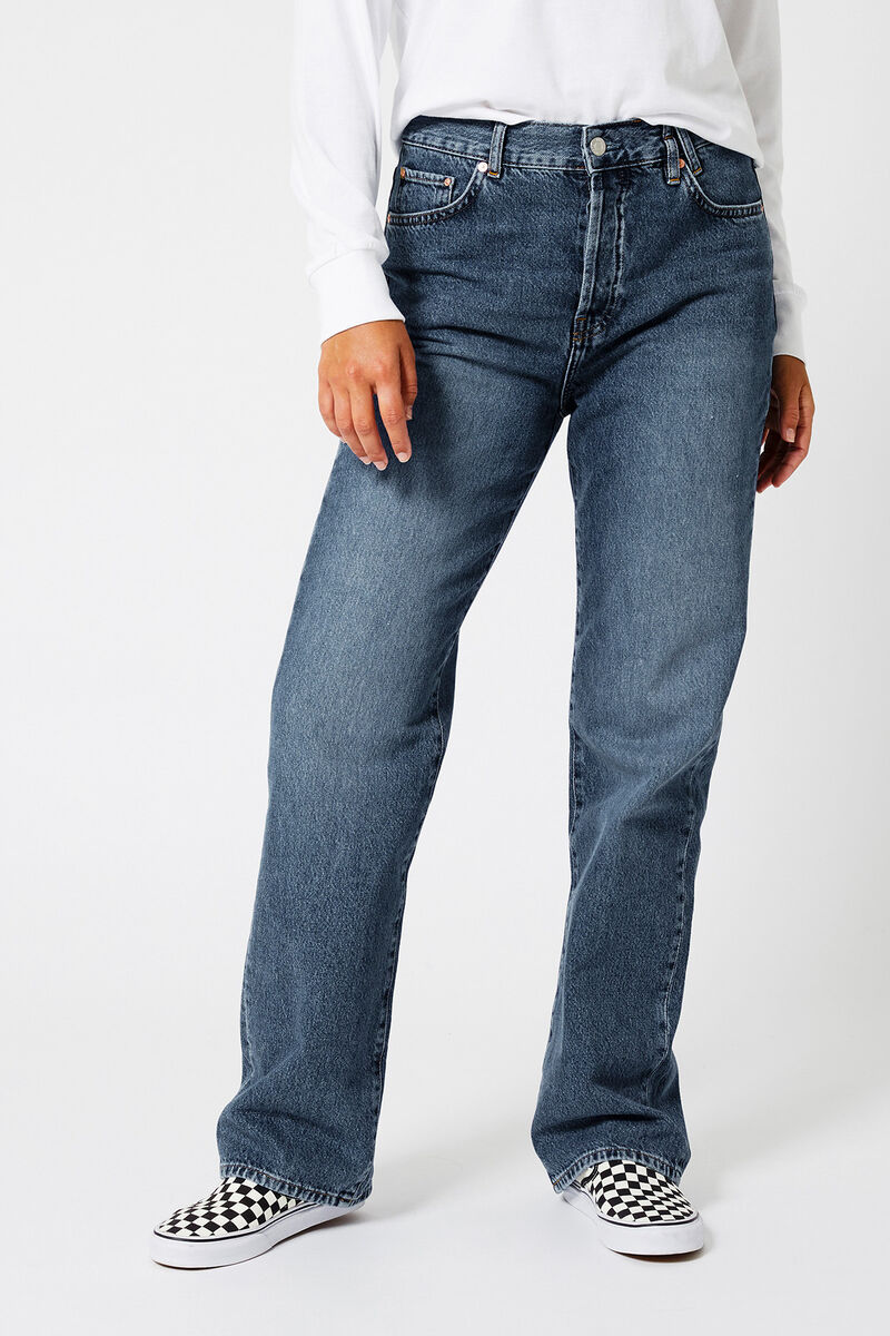 Damen Locker sitzende Jeans mit hoher Taille Vintage blue