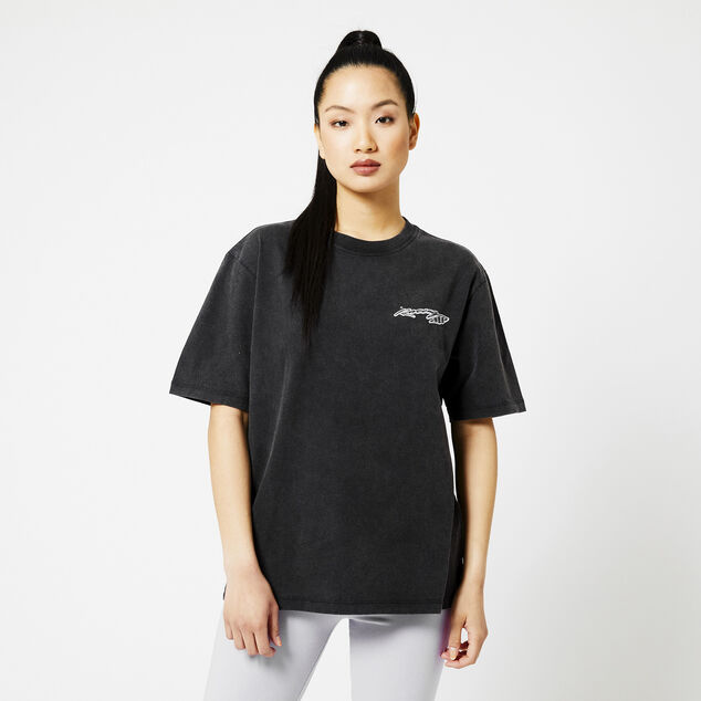Women T-shirt California print Washed black