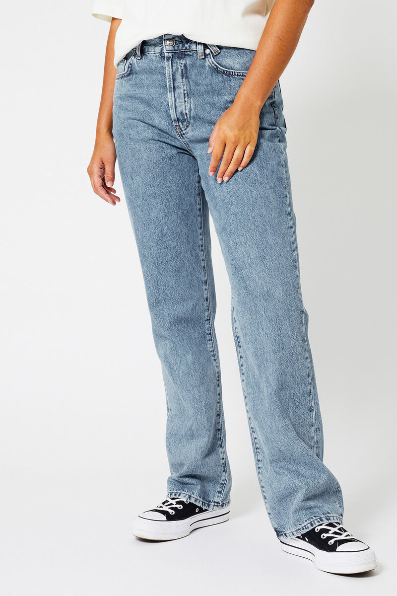 Dames Loose-fit jeans high waist Vintage bright