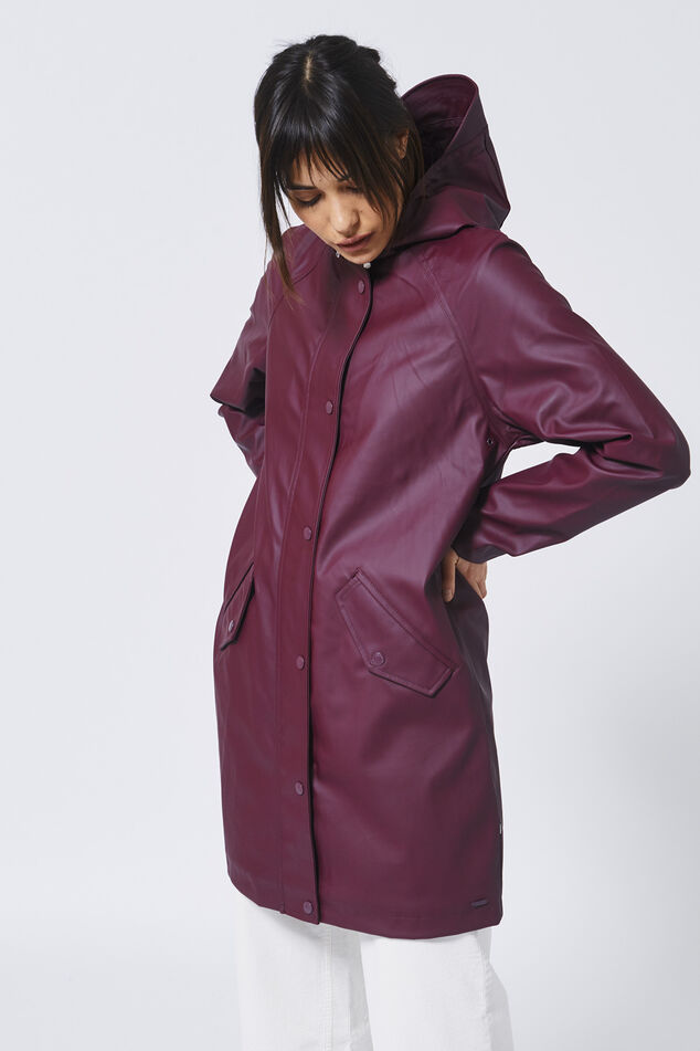 Women Rain jacket Janet Long Burgundy | America Today
