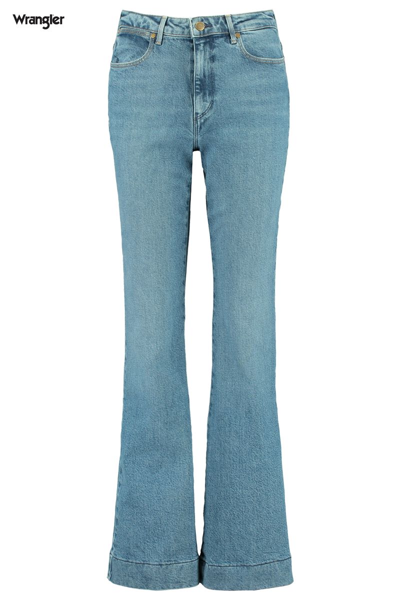 Dames Flared jeans Wrangler High waist Blue