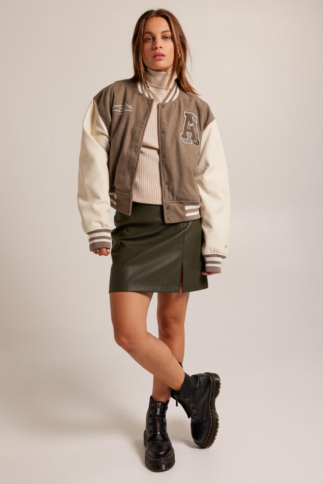 Femmes Varsity jacket Julia Brown/khaki | America Today