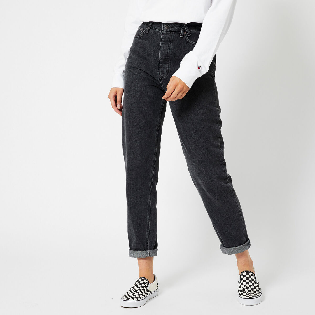 Women Mom jeans high waist Black Buy Online