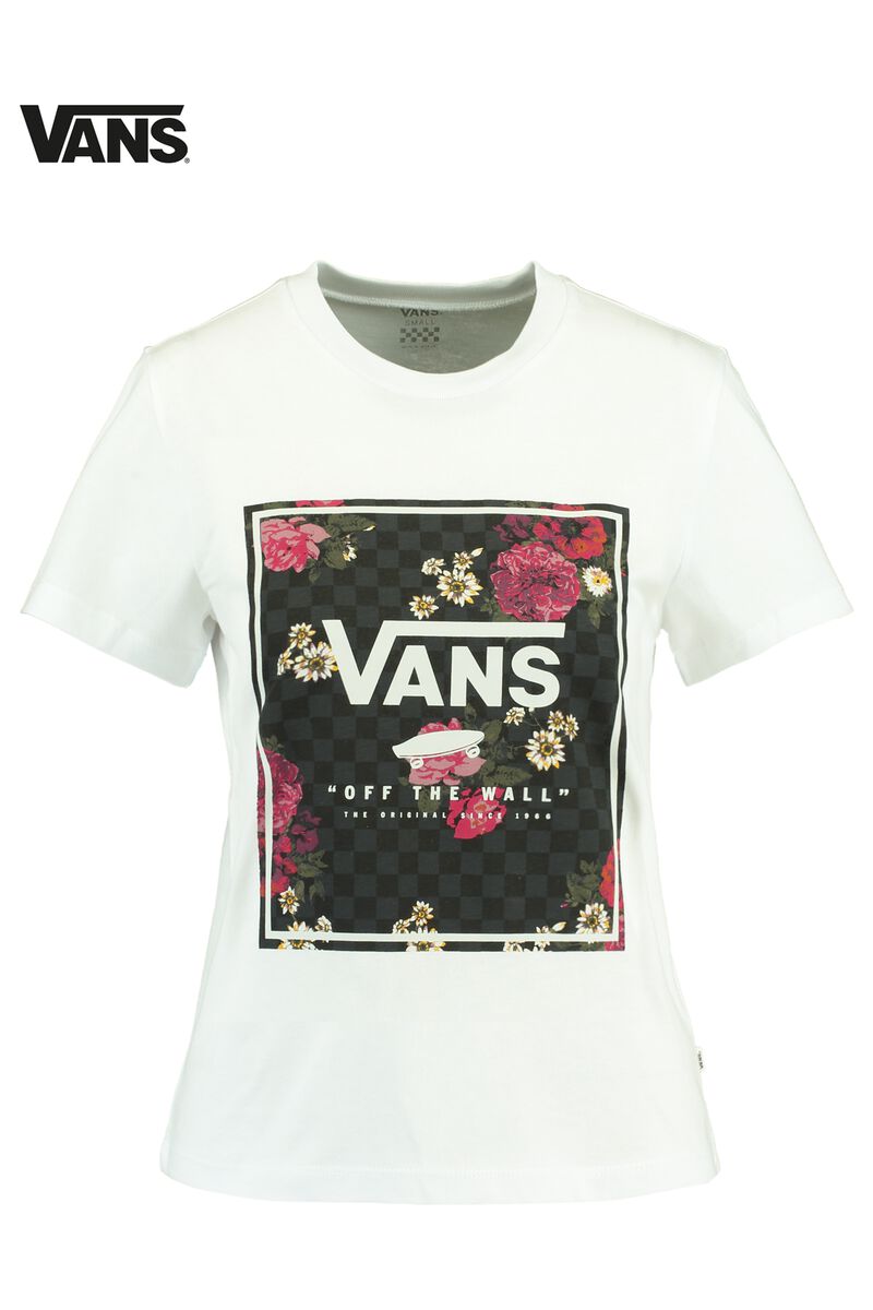 Femmes T-shirt Vans Boxed botanic Blanc Acheter en Ligne