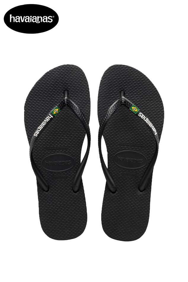 Heren Havaianas Brasil logo slippers Black