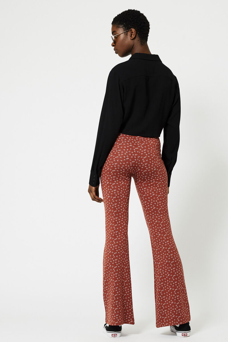 Dames Flared broek all-over print Rood | America Today