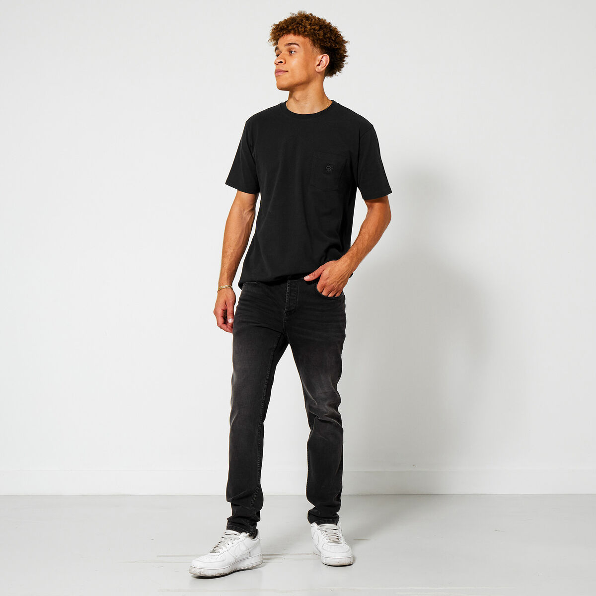 Men Slim fit jeans regular waist Black Buy Online