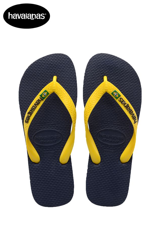 Heren Havaianas Brasil logo slippers Blue/yellow