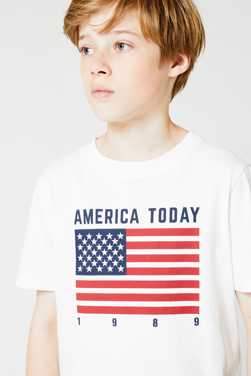 Dwaal Offer Welvarend Jongens T-shirt print vlag Off white | America Today