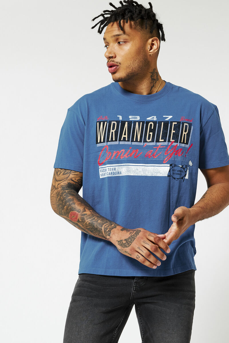 Heren Wrangler t-shirt met print Blue | America Today