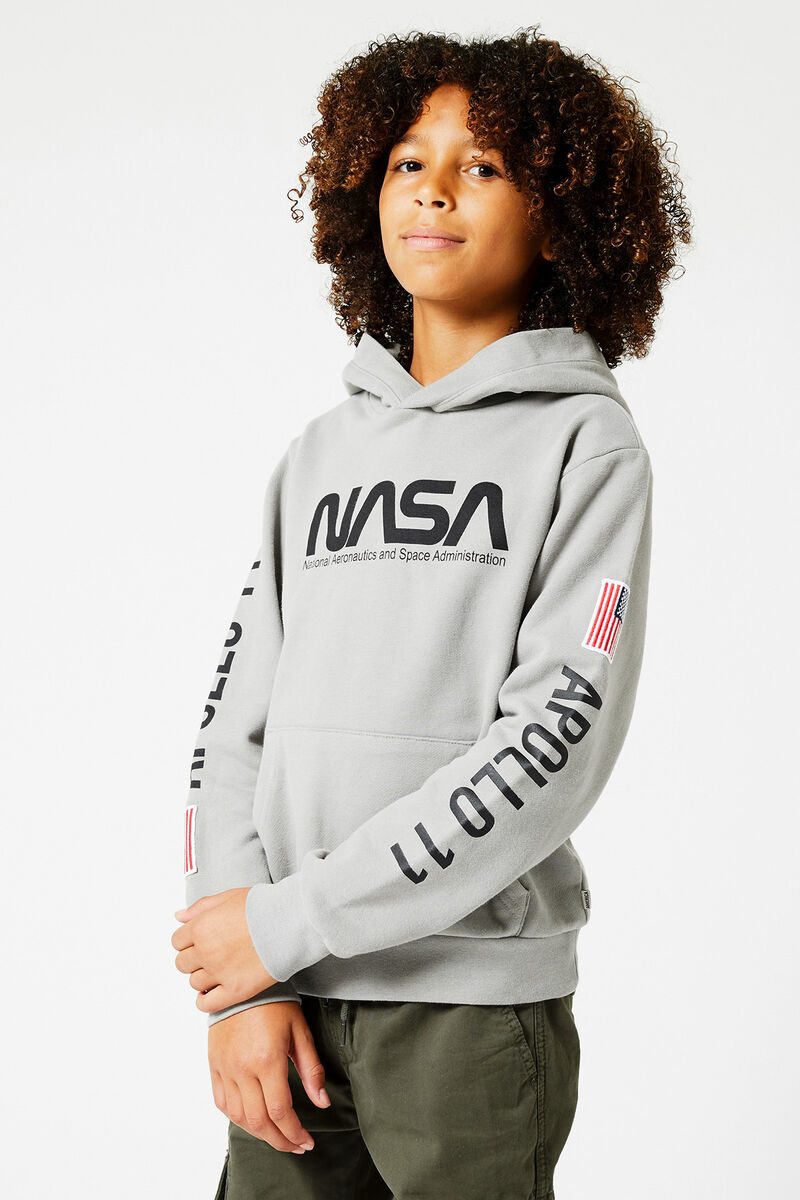 Boys NASA hoodie with print Steel grey | America Today