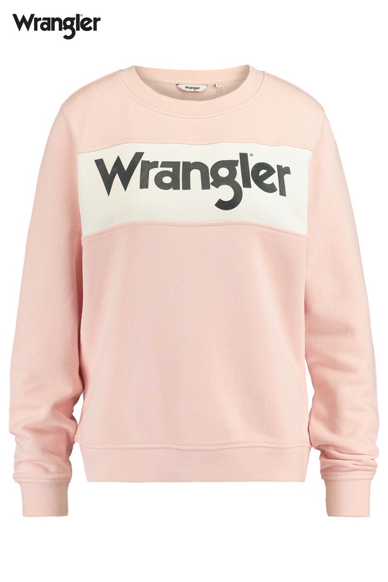 mobiel Luipaard Herkenning Dames Sweater Wrangler Logo Blush | America Today