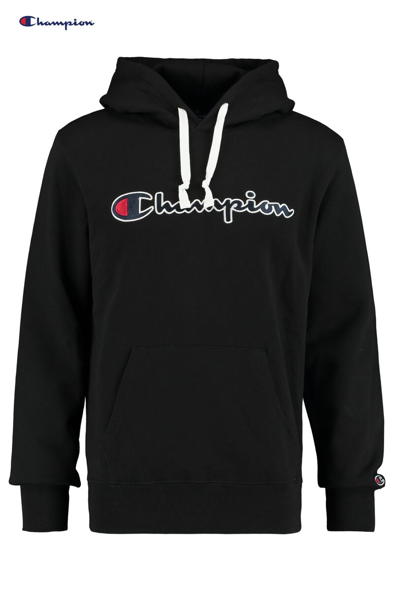 Herren Hoodie Champion Sweatshirt Logo Black