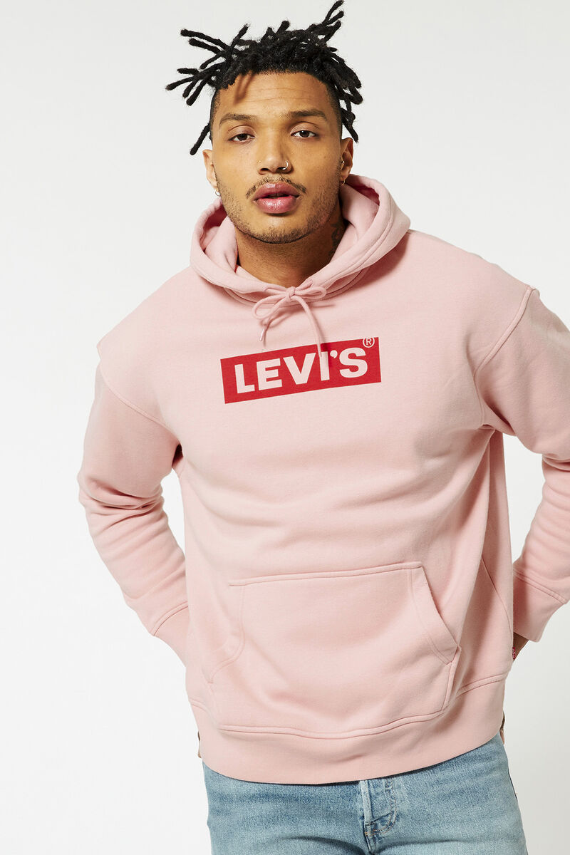 Heren Levi's hoodie Relaxed graphic hoodie Light pink
