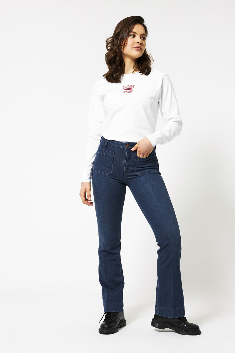 Dames Wrangler jeans flared Denim blue | America Today