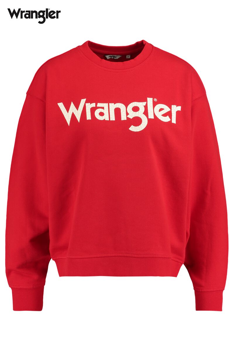 Vol genetisch composiet Dames Sweater Wrangler Logo Red | America Today