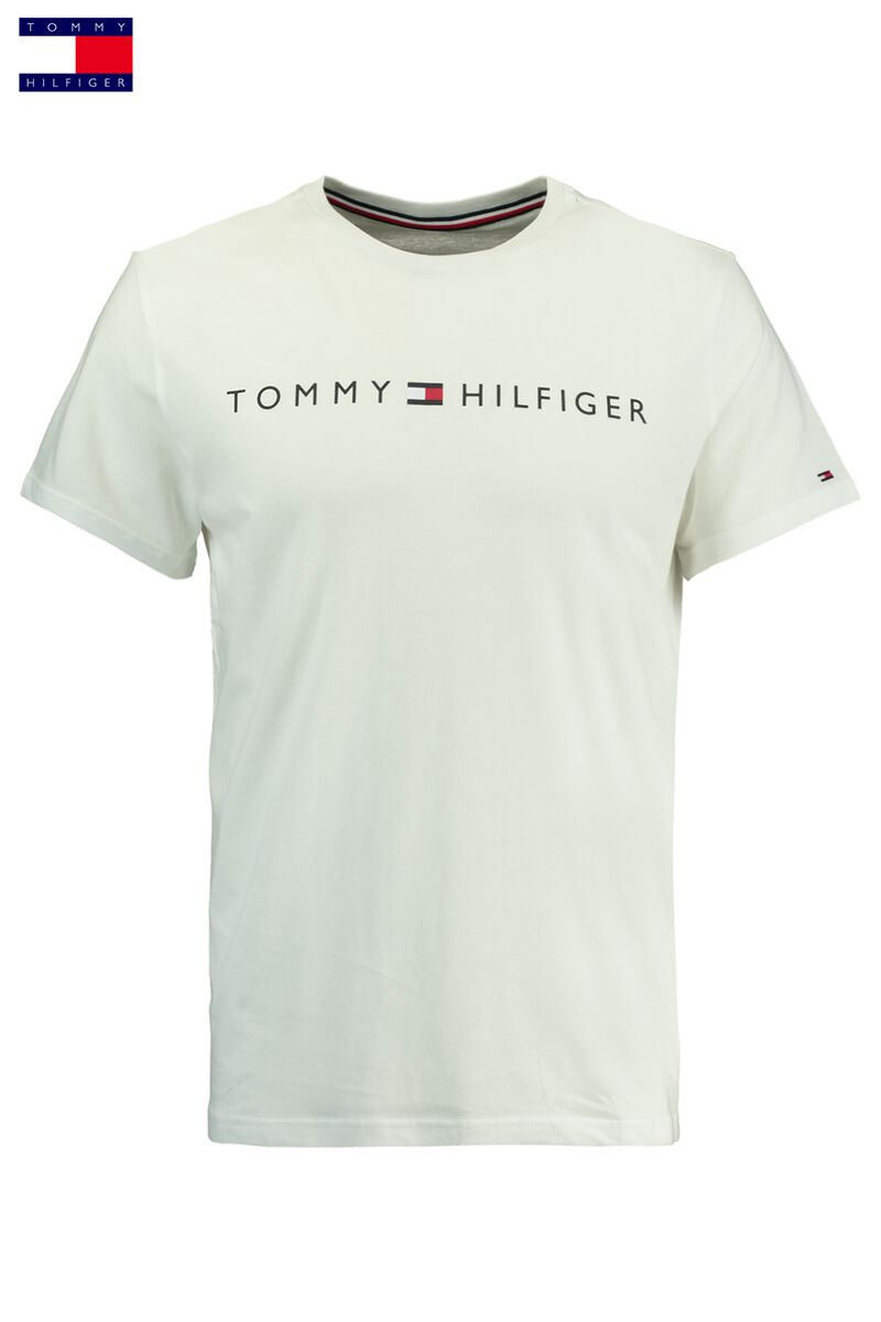Herren T-shirt Tommy Hilfiger Logo Flag Weiß Online Kaufen