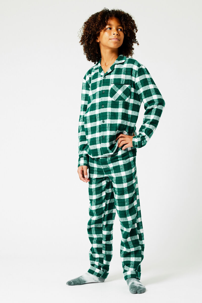 Jongens Pyjamabroek flanel Dark green | America Today