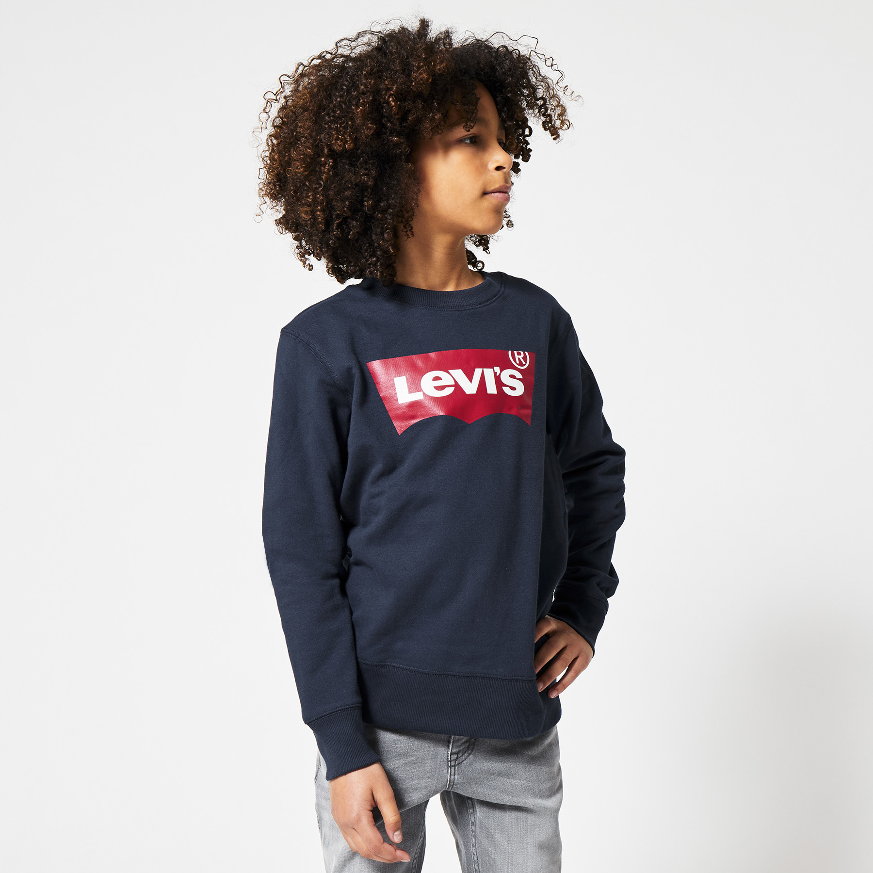 Jongens Levi's sweater Batwing crewneck Navy