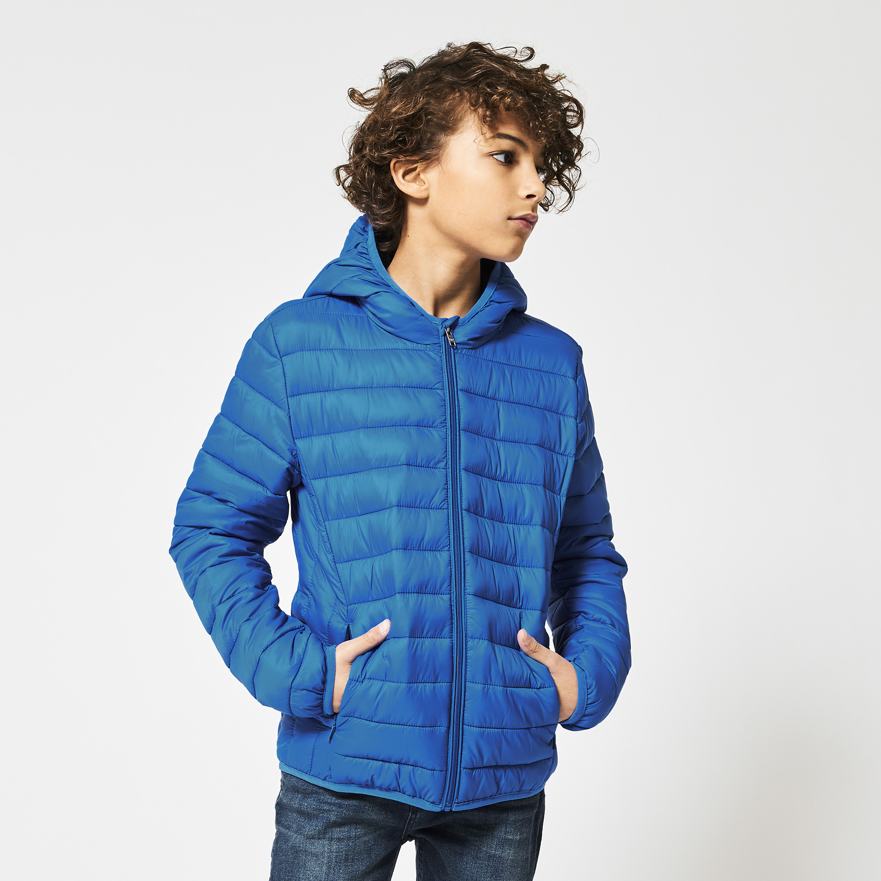 Boys Padded jacket with hood Blue Buy Online