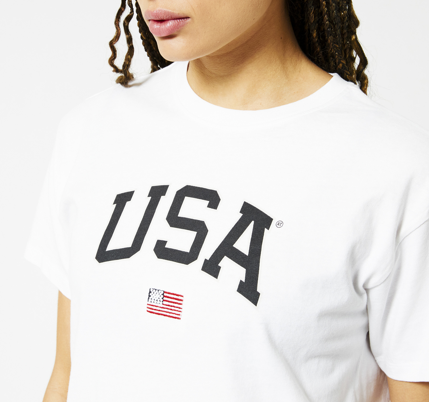 Women T-shirt USA text print White Buy Online