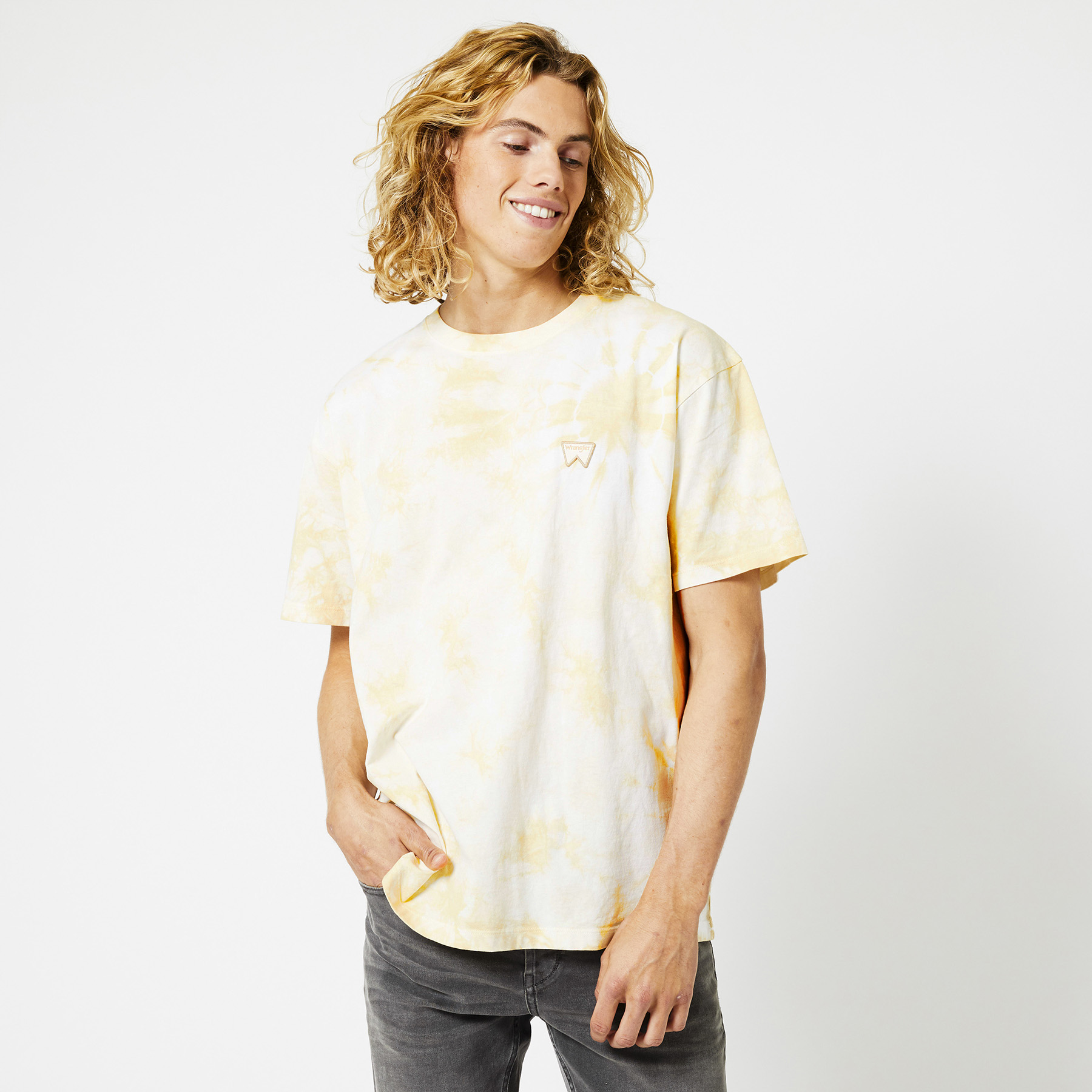 Men T-shirt Wrangler tie dye Beige Buy Online