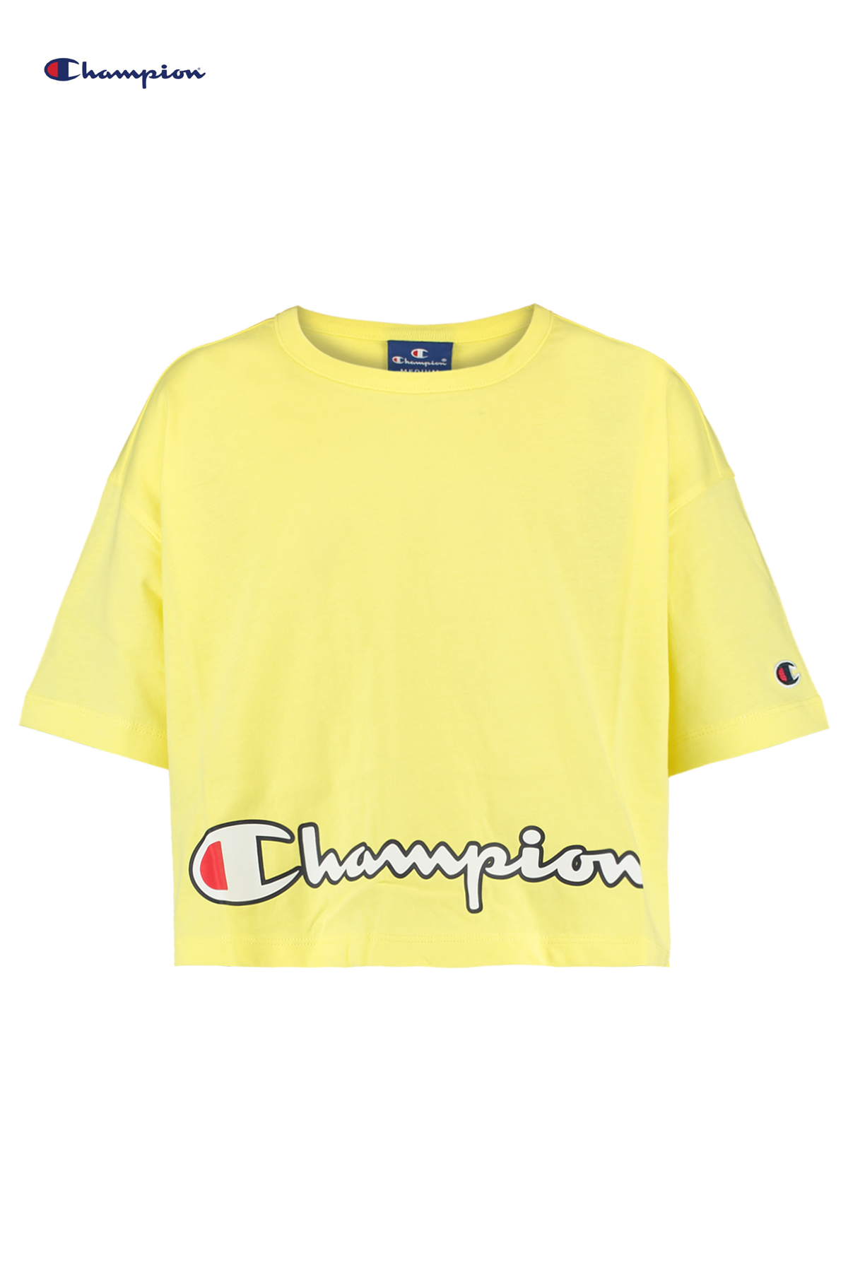 Werkloos balans patrouille Meisjes T-shirt Champion cropped Geel Online Kopen