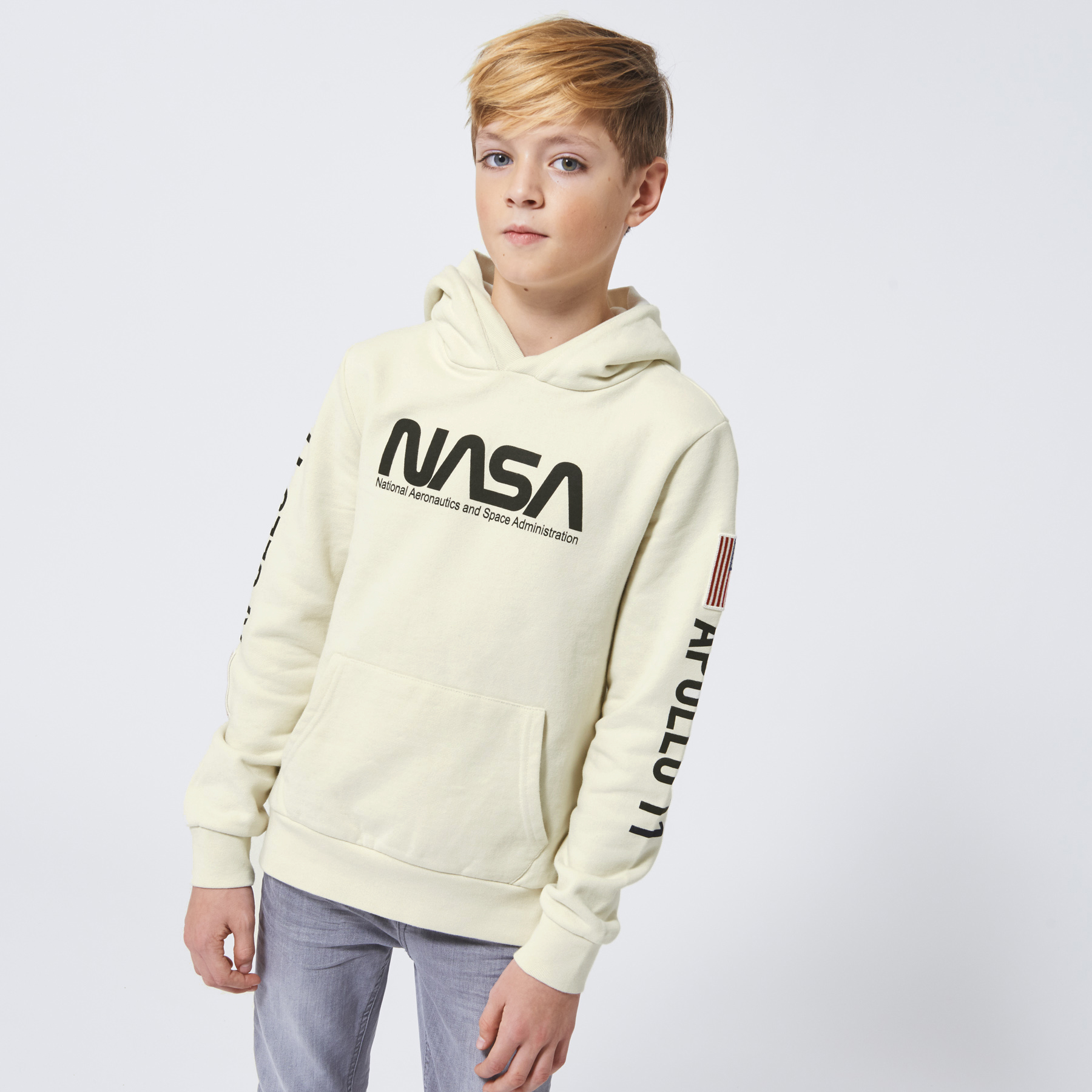 Boys NASA hoodie with print White | America Today