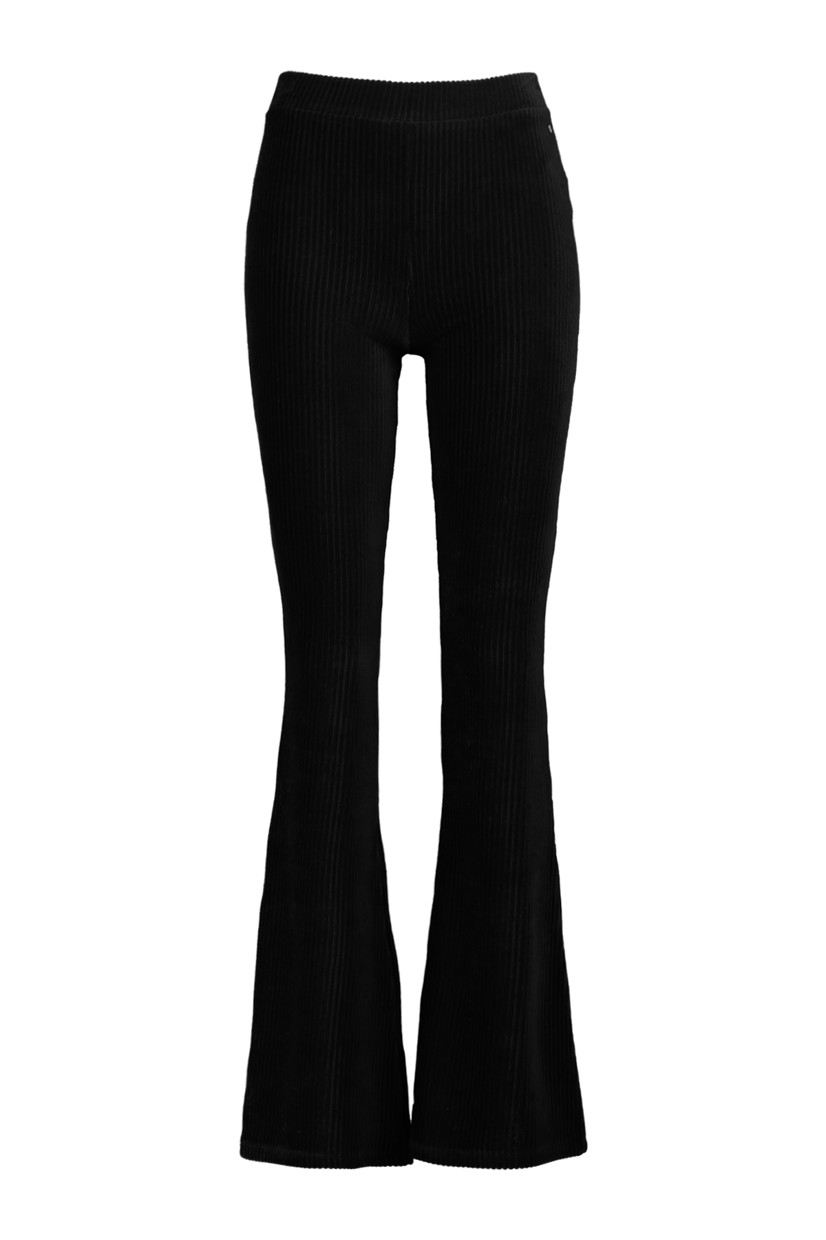 Dames Velvet flared pants stretch lengtemaat 30 Black